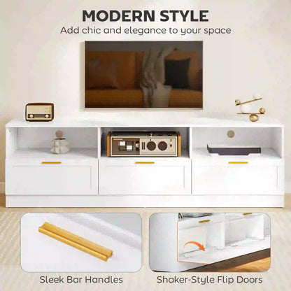 TV Stand with Storage, Entertainment Center, 85 Inch, White TV Stands at Gallery Canada