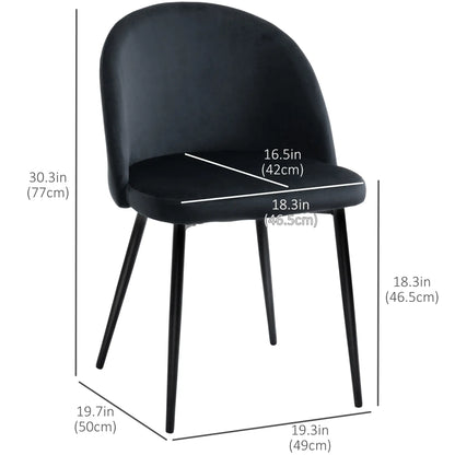 Modern Dining Chairs, Velvet Upholstery, Set of 4, Black Bar Stools at Gallery Canada