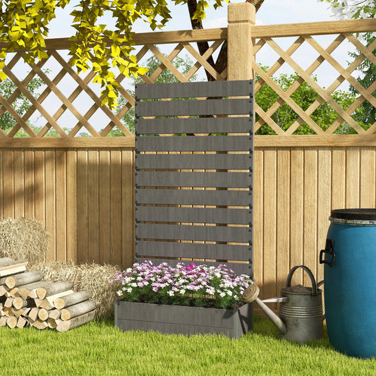 Trellis Planter, Raised Garden Bed, Dark Grey Wooden Planter Boxes Dark Grey at Gallery Canada