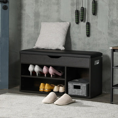 Shoe Bench with Padded Cushion, Hidden Storage, Black Shoe Storage Cabinets & Racks at Gallery Canada