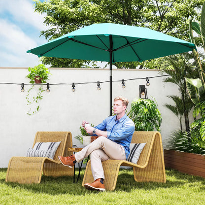 7.6FT Aluminum Patio Umbrella, 8 Ribs, Crank Tilt, Sky Blue Sun Umbrellas at Gallery Canada