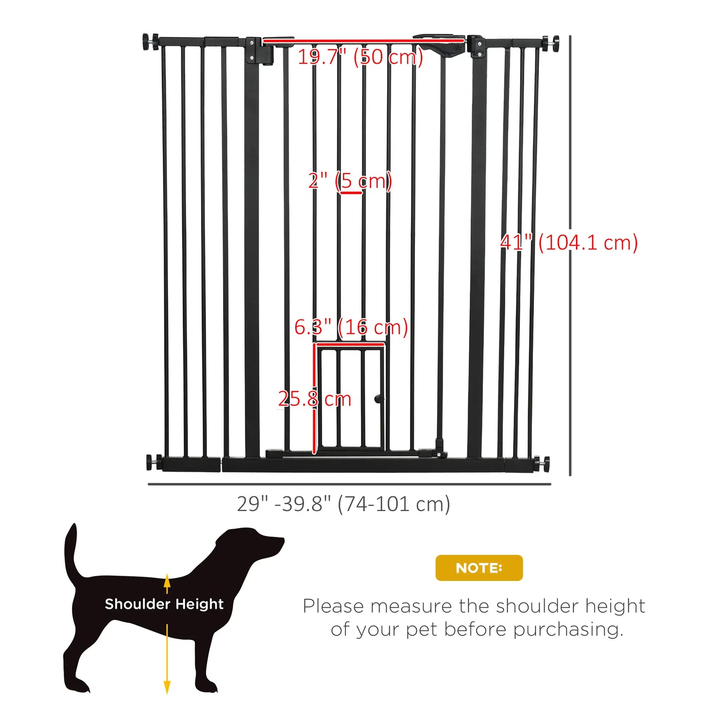 41" Easy Open Indoor Dog Gates for Doorways, House, Stair - Black Houses, Kennels & Pens at Gallery Canada
