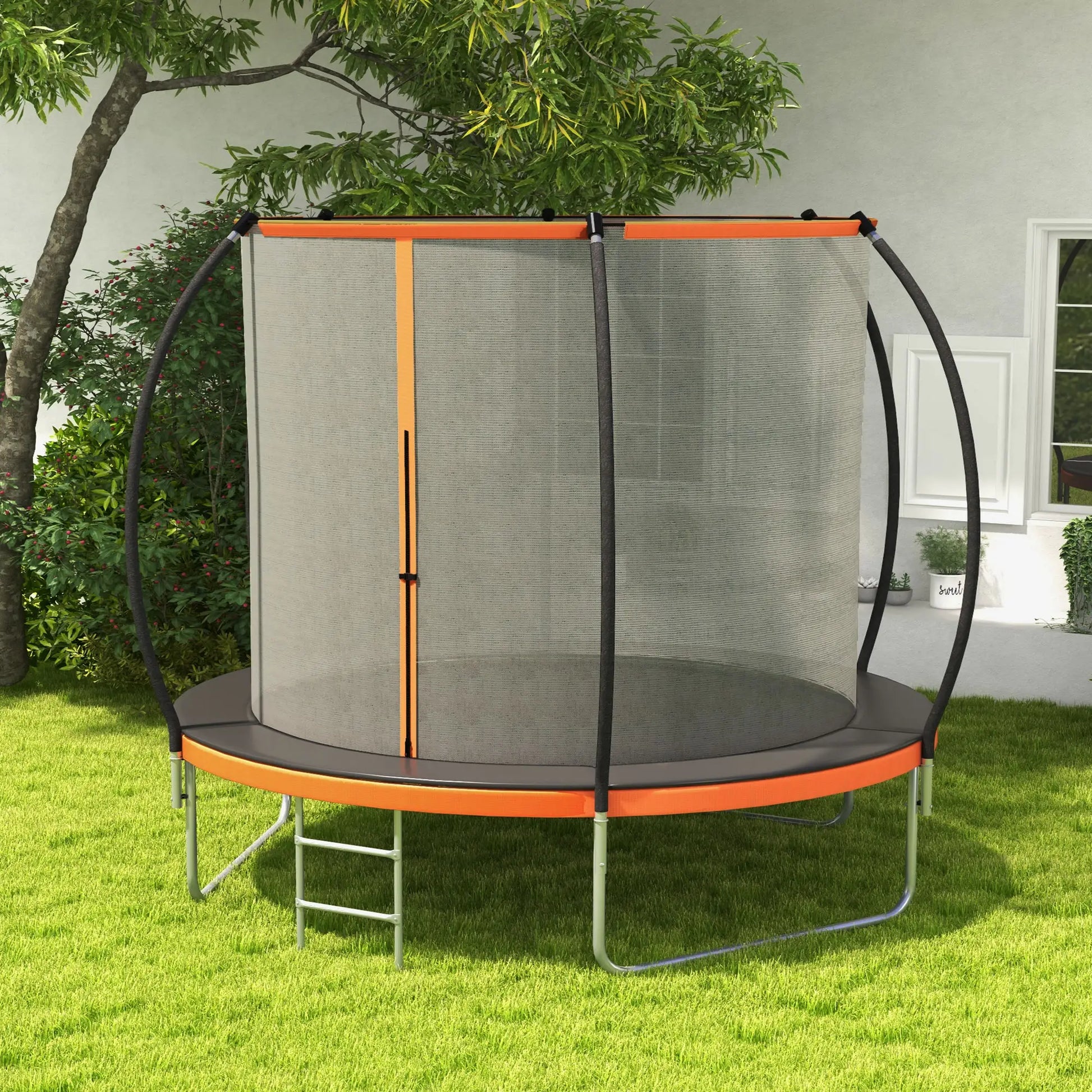 8ft Outdoor Trampoline with Enclosure Net, Ladder, for Teens and Adults Trampolines at Gallery Canada
