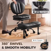 Ergonomic Cross Legged Office Chair, Swivel Meditation Desk Chair, Black