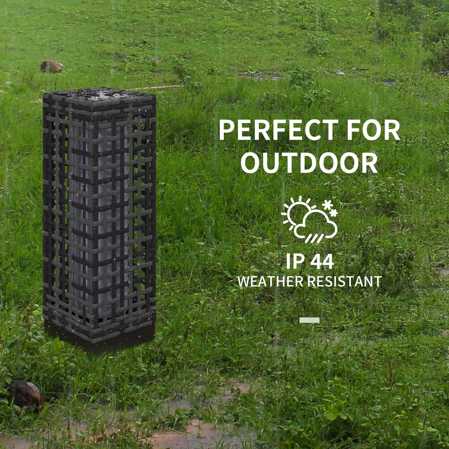 Solar Outdoor Floor Lamp, IP44, Auto LED Lights, Grey Solar Post Lamps at Gallery Canada