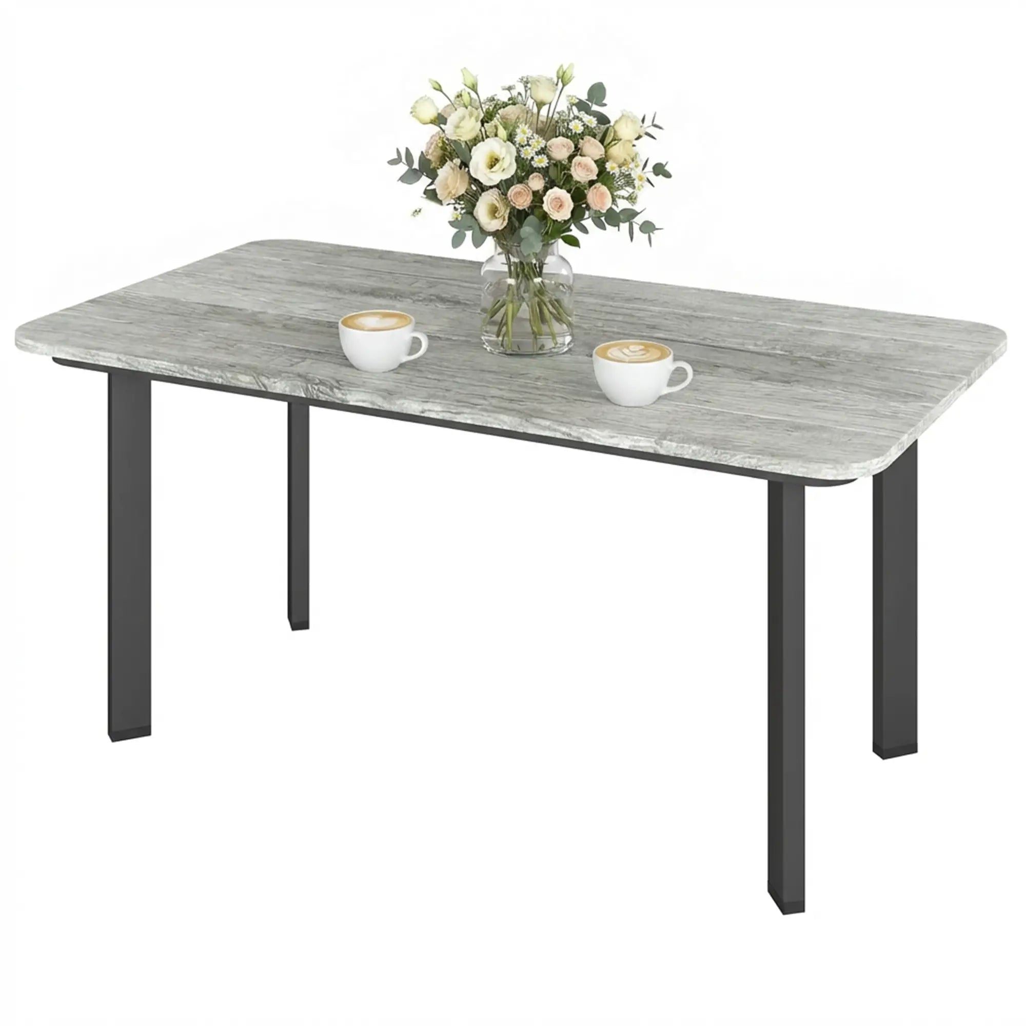 Outdoor Coffee Table, Slatted Wood Plastic Composite Top, Steel Frame, Grey Patio Side Tables Grey at Gallery Canada