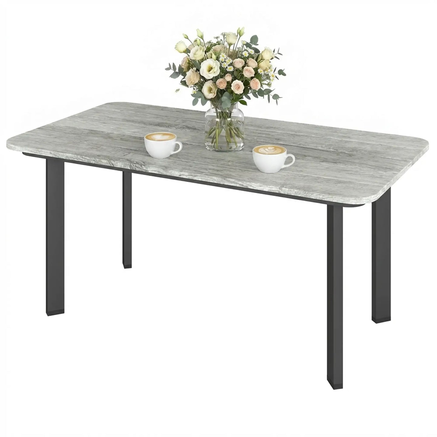 Outdoor Coffee Table, Slatted Wood Plastic Composite Top, Steel Frame, Grey Patio Side Tables Grey at Gallery Canada