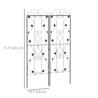 Metal Trellis Set of 2, Garden Climbing Plant Support, Leaf Design Plant Stands at Gallery Canada
