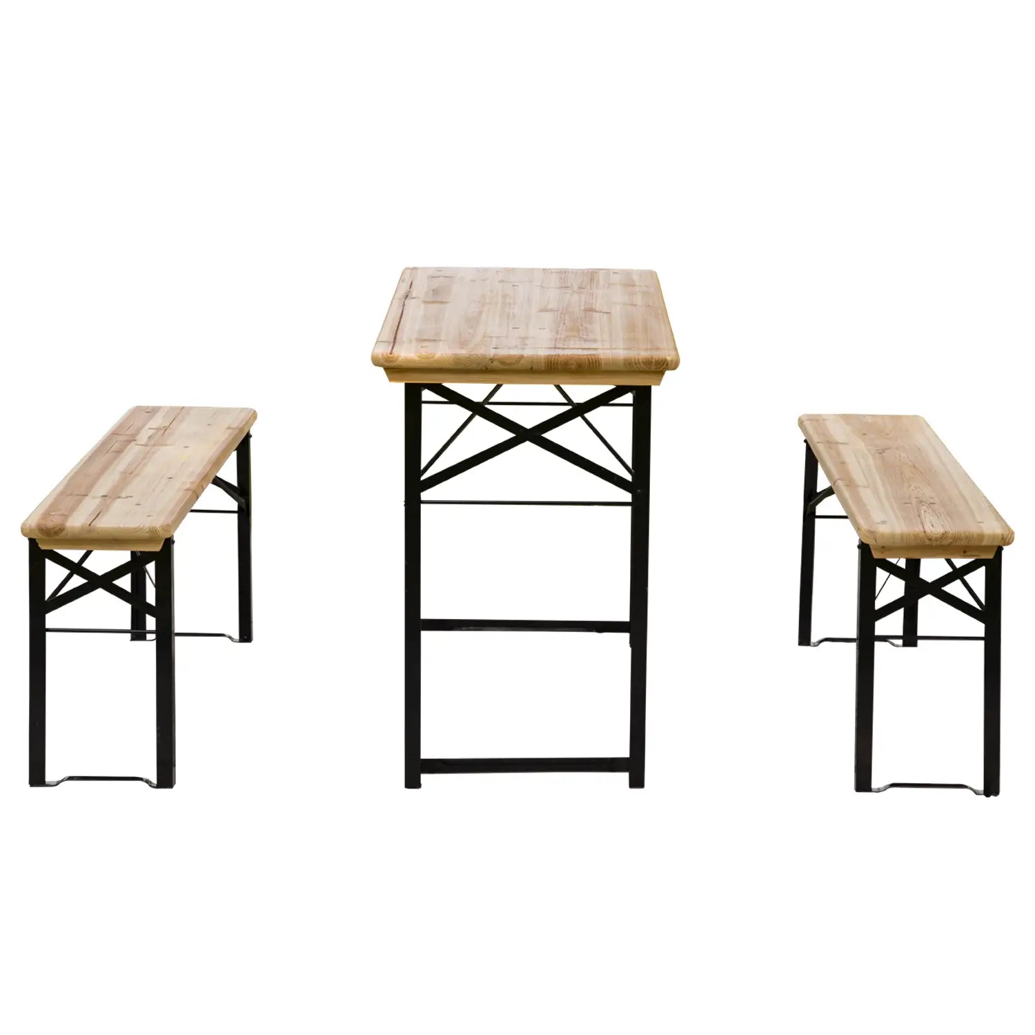 3 Pc Folding Picnic Table Set, 1 Table 2 Benches, Natural Bistro Sets at Gallery Canada