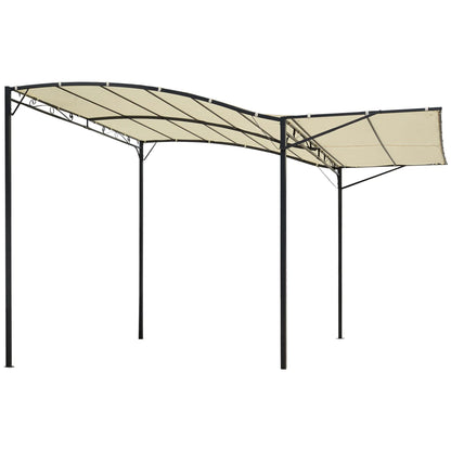 10x8ft Metal Gazebo, Extendable Awning, Outdoor Shelter, Cream White Pergolas Cream White, Black Frame at Gallery Canada