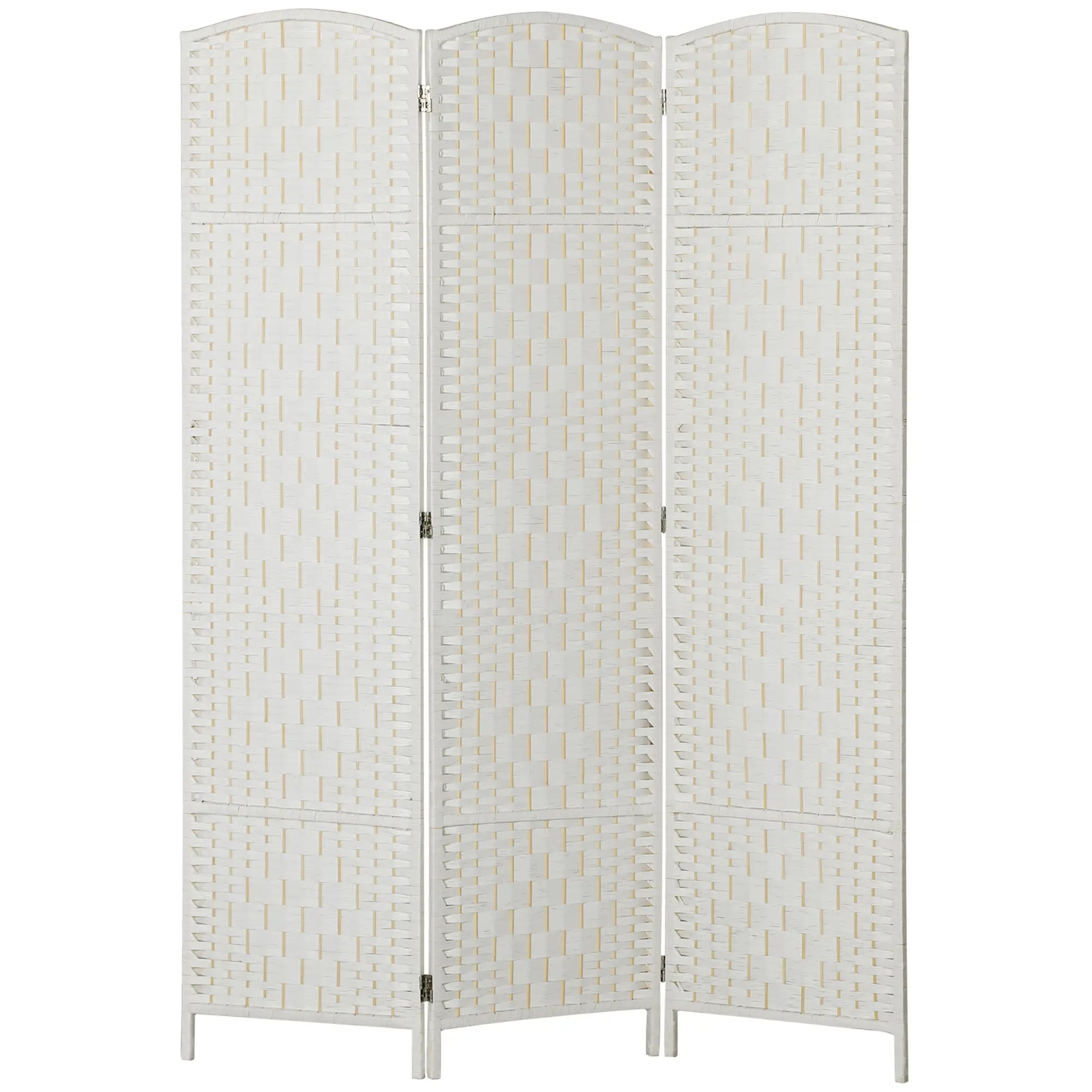 6ft Folding Room Divider, 3 Panel Wooden Partition, White Room Dividers White at Gallery Canada