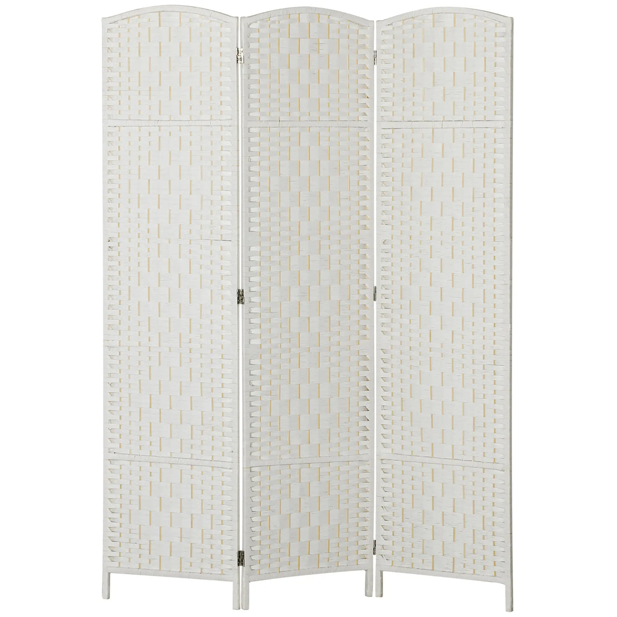 6ft Folding Room Divider, 3 Panel Wooden Partition, White Room Dividers White at Gallery Canada
