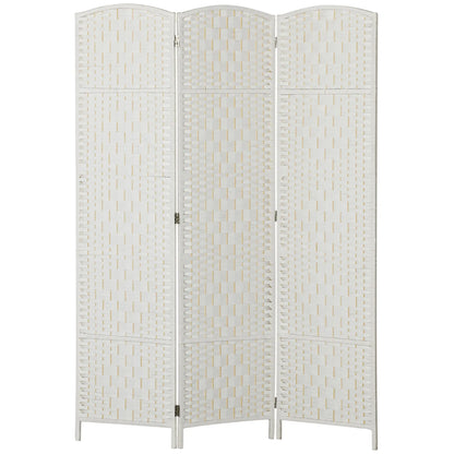 6ft Folding Room Divider, 3 Panel Wooden Partition, White Room Dividers White at Gallery Canada