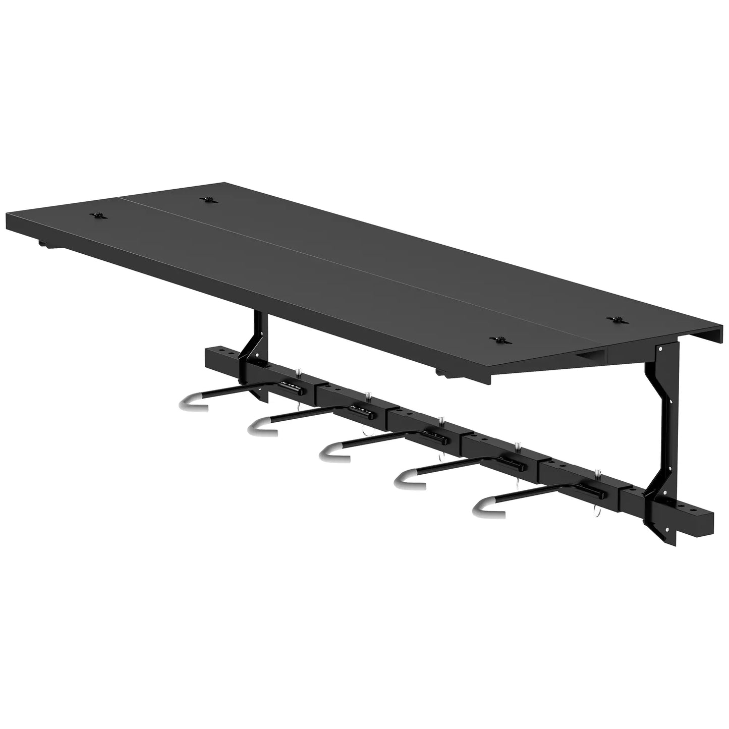 Wall Mount Bike Storage Rack for 5 Bikes, Adjustable Hooks, Black Bike Parking Stands Black at Gallery Canada