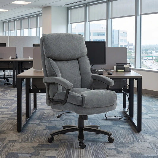 Big Tall Executive Office Chair, 450 Lbs Heavy Duty, Grey Executive & Manager Chairs Grey at Gallery Canada