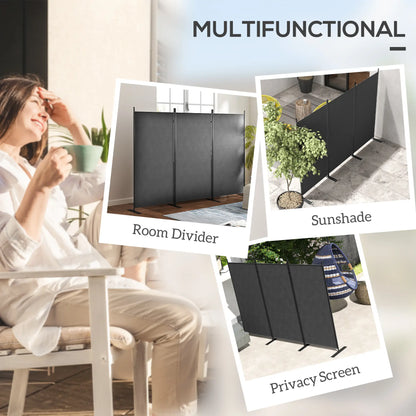 3 Panel Folding Privacy Screen, 5.8FT Tall, UV30+ Protection, Dark Grey Side Awnings at Gallery Canada