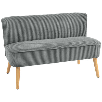 Modern 2 Seater Sofa, Upholstered Couch, Rubber Wood Legs, Grey 2-Seater Sofas at Gallery Canada