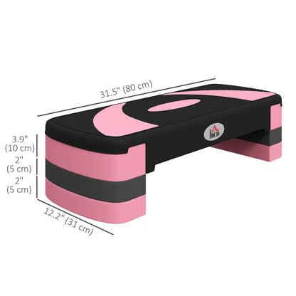 Adjustable Aerobic Stepper, Exercise Platform, 4"-6"-8", Pink Aerobic Equipment at Gallery Canada