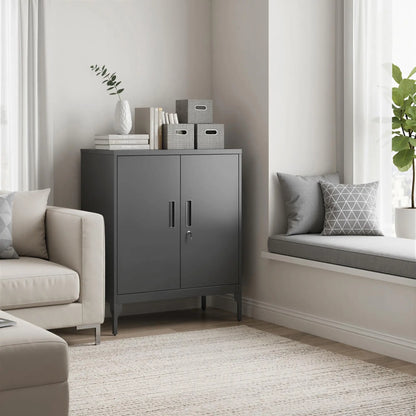 Office Storage Cabinet with Lock, Adjustable Shelves, Black Office Cabinets & Cupboards at Gallery Canada