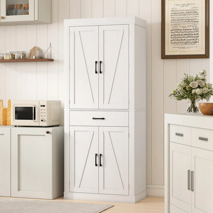 72 Inch Kitchen Pantry Cabinet, Farmhouse Storage, White Kitchen Pantry Cabinets at Gallery Canada