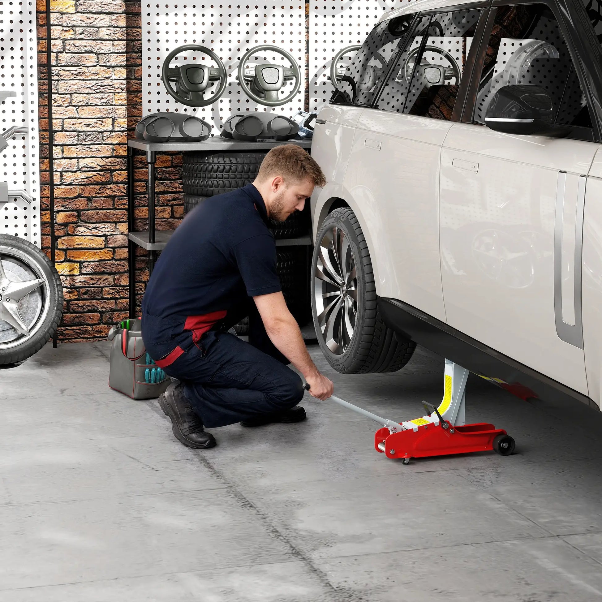 Hydraulic Racing Floor Jack, 3.1"-15" Lifting Range, 2.5 Ton, Red Automotive at Gallery Canada