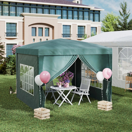 9.7'x9.7' Outdoor Pop Up Tent, Wedding Gazebo, Green Pop Up Canopies Green at Gallery Canada