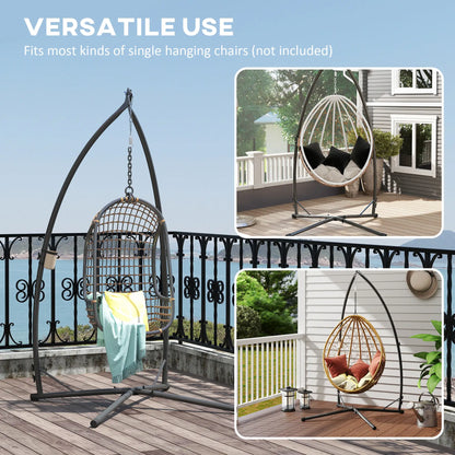 Heavy Duty Steel Hanging Chair Stand, With Cup Holder, Black Hammock Stands at Gallery Canada