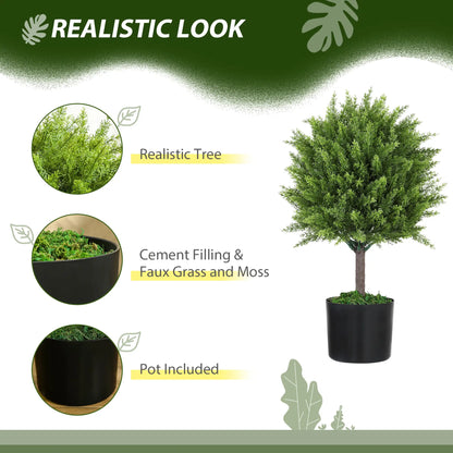 Artificial Cedar Topiary Trees In Pots, Indoor Outdoor Decor, Green Artificial Trees at Gallery Canada