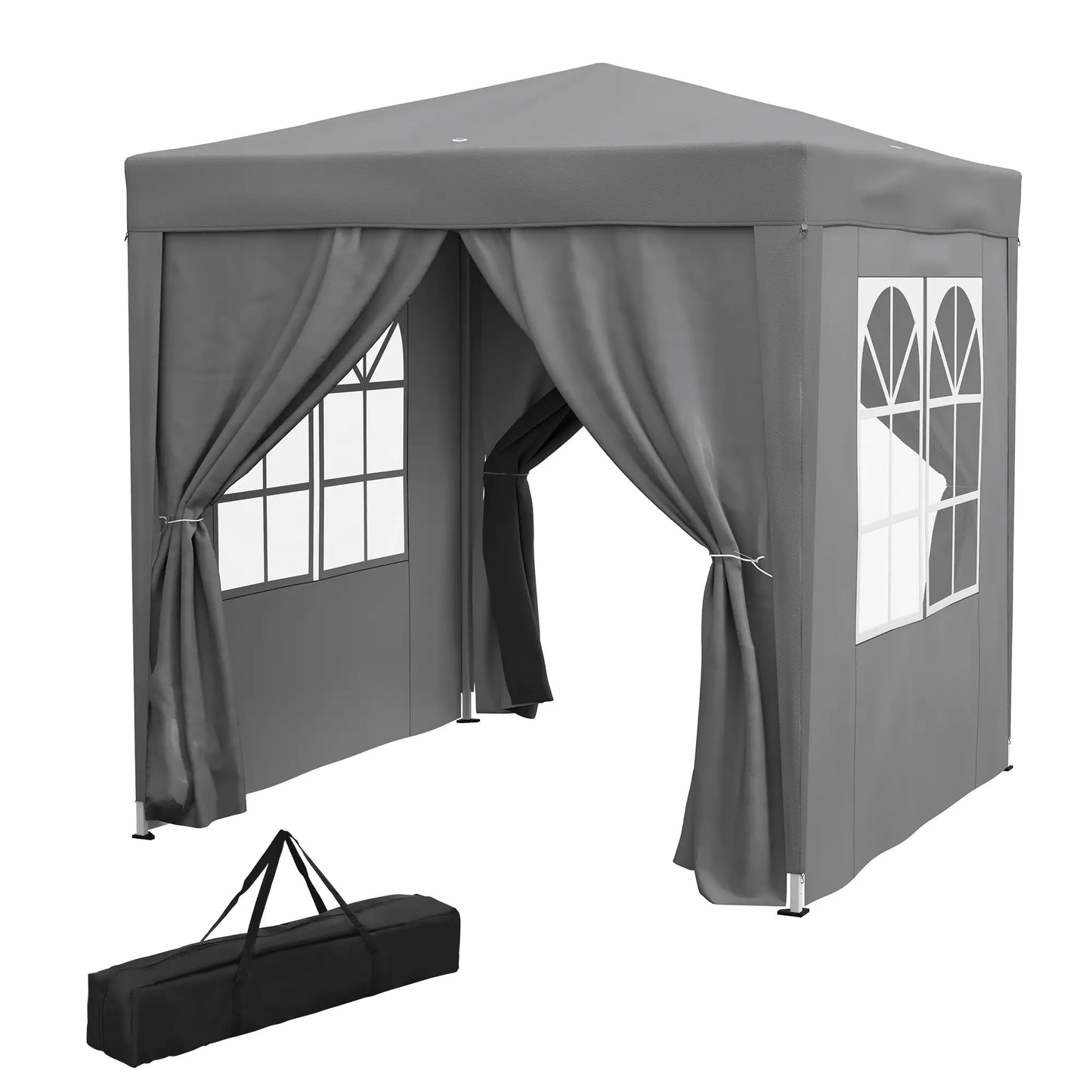 6.6'x6.6' Pop Up Canopy Tent, Instant Sun Shelter With Carry Bag, Grey Pop Up Canopies Grey at Gallery Canada