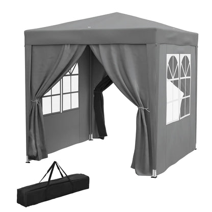6.6'x6.6' Pop Up Canopy Tent, Instant Sun Shelter With Carry Bag, Grey Pop Up Canopies Grey at Gallery Canada