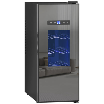 12 Bottle Wine Fridge, Under Counter Cooler, Glass Door, LED Light, Temp Control Small Kitchen Appliances at Gallery Canada