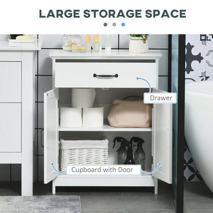 Bathroom Storage, Bathroom Cabinet with 2 Doors, Adjustable Shelves for Living Room Kitchen, 23.6"x11.8"x29.5", White - Gallery Canada