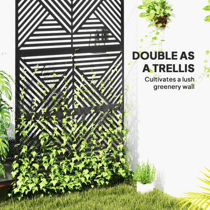 Metal Outdoor Privacy Screen, 78" x 48", Black Side Awnings at Gallery Canada