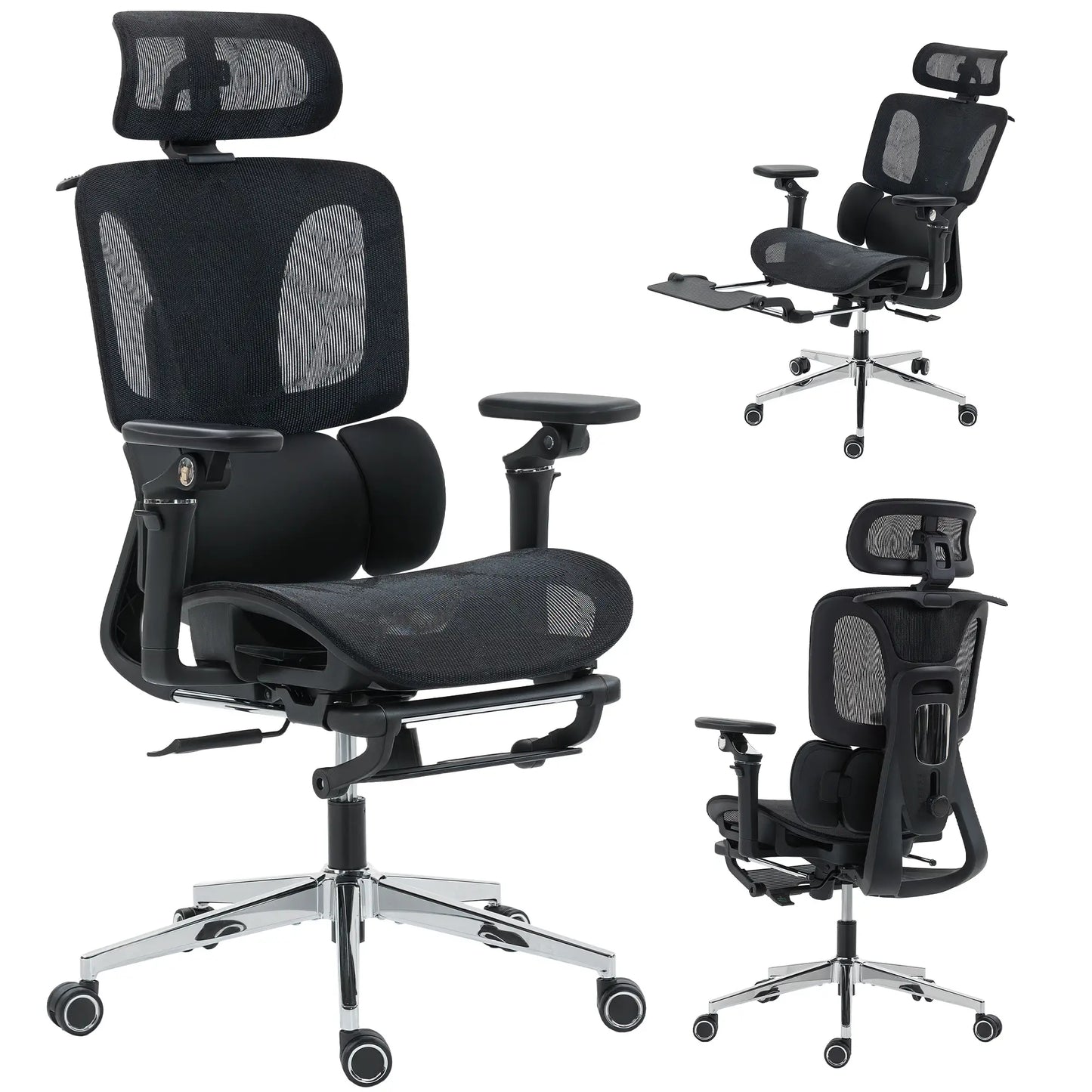 Ergonomic Mesh Office Chair, High Back, Lumbar Support, Black Task Chairs at Gallery Canada