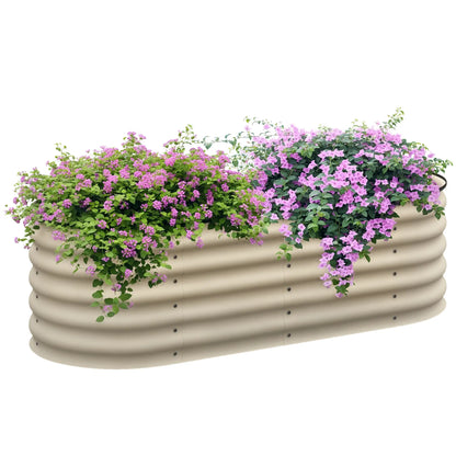 5 x 2 x 1.5 FT Galvanized Steel Raised Garden Bed, Cream White Galvanized Planter Boxes at Gallery Canada