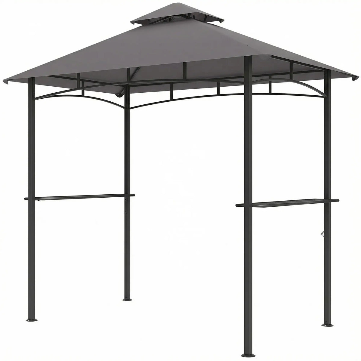 8' x 5' BBQ Grill Gazebo Tent, Double Tiered Canopy, Dark Grey BBQ Grill Gazebos Dark Grey at Gallery Canada