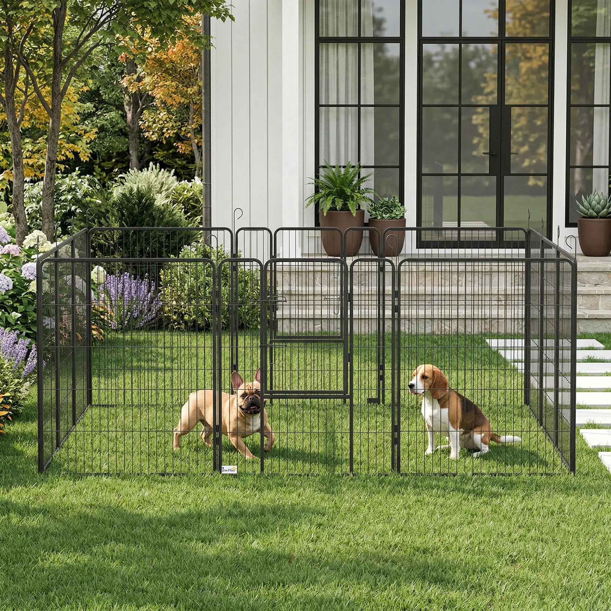 Dog Pen With Gate, 12 Panels Puppy Playpen, 39