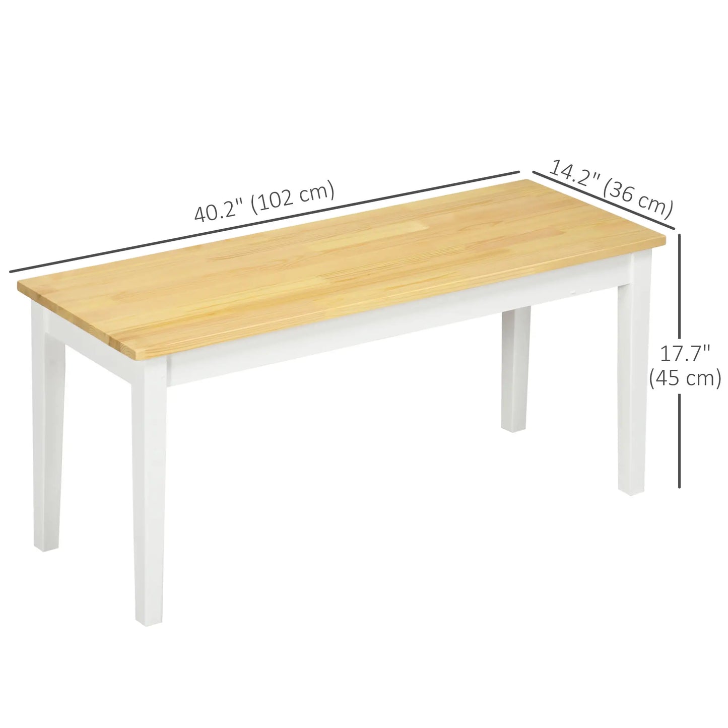 40" Wood Dining Bench, 2 Person, Natural Dining Chairs at Gallery Canada