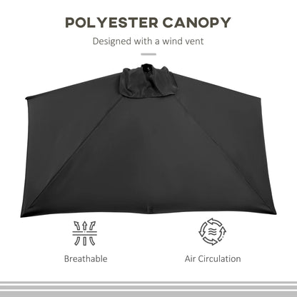 8ft Half Round Umbrella, Outdoor Balcony Parasol, Patio Garden Sun Shade, 5 Ribs Sun Umbrellas at Gallery Canada