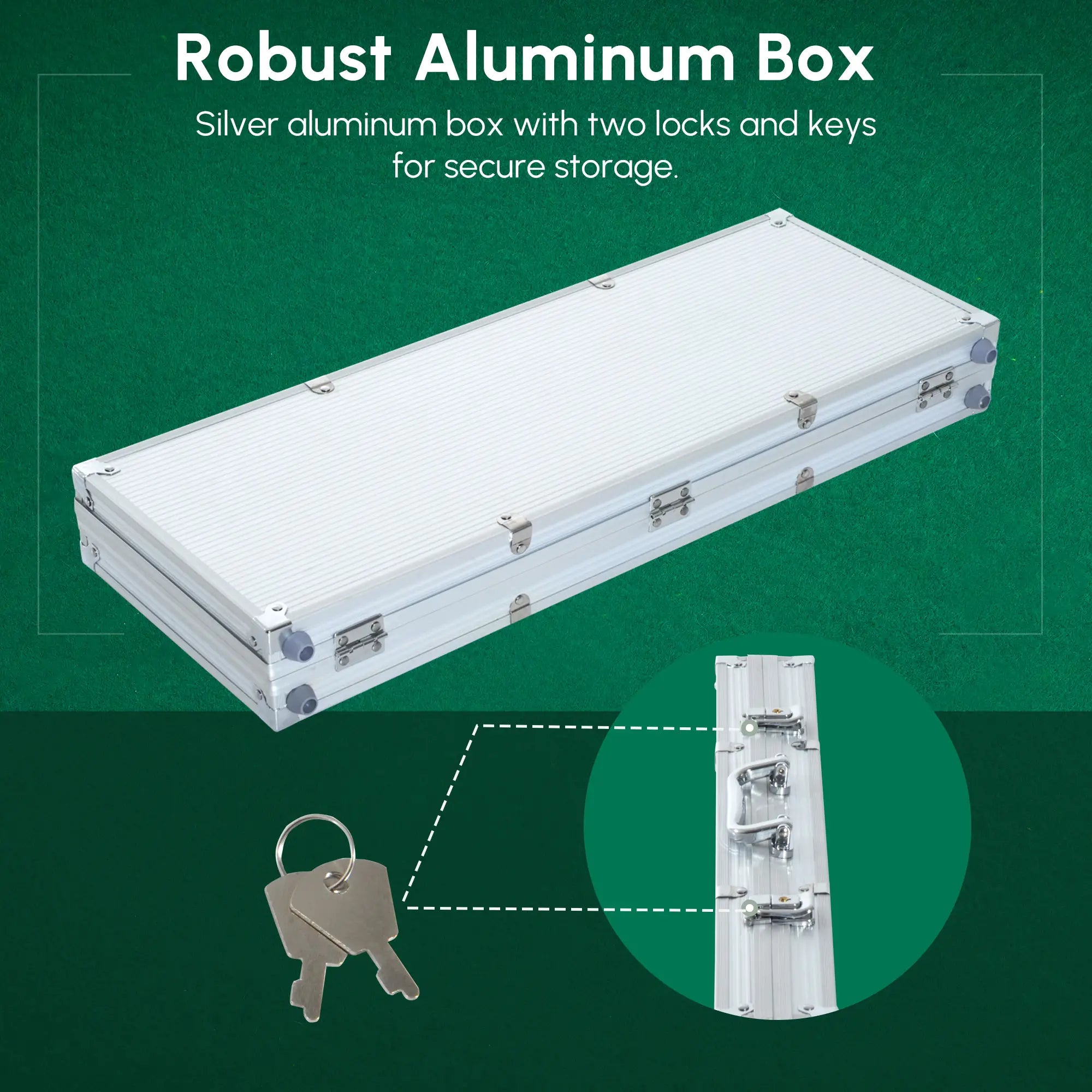 11.5 Gram Poker Chips Set, Aluminum Case, 500 Striped Dice, 2 Card Decks, Silver Game Tables at Gallery Canada