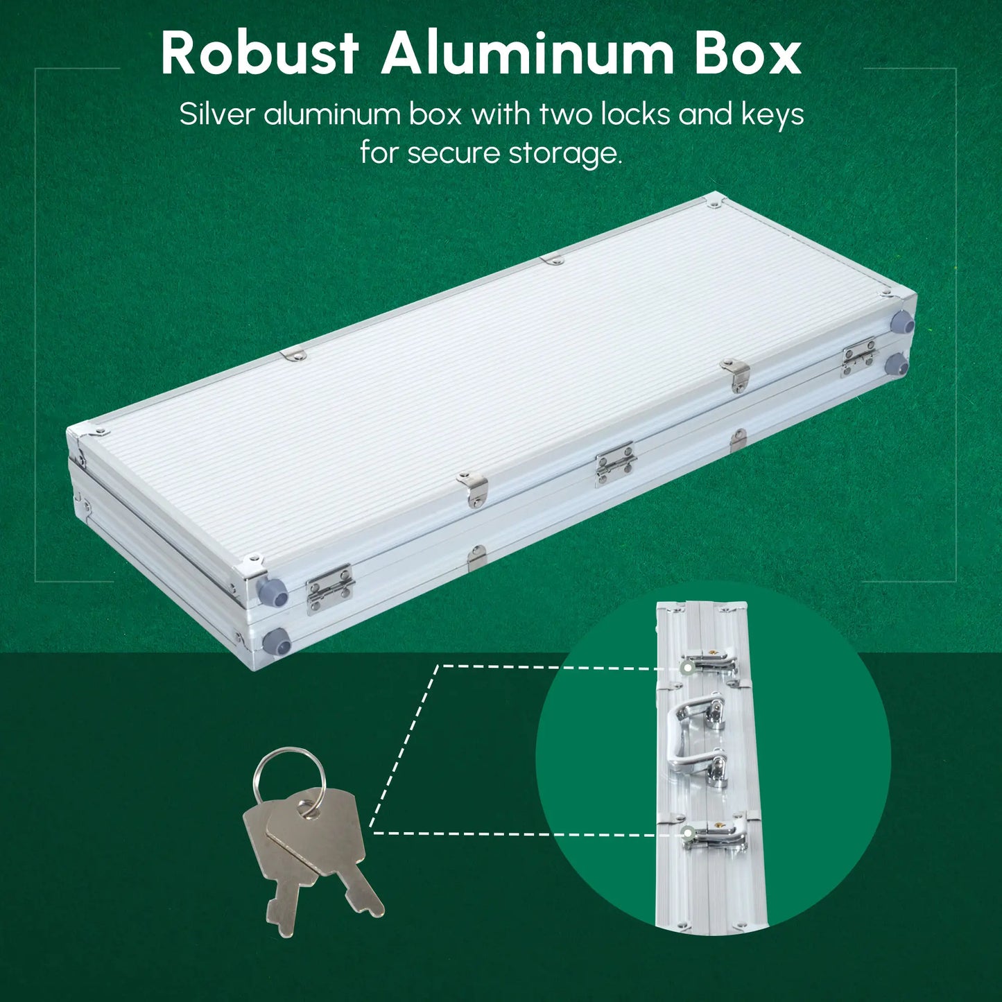 11.5 Gram Poker Chips Set, Aluminum Case, 500 Striped Dice, 2 Card Decks, Silver Game Tables at Gallery Canada