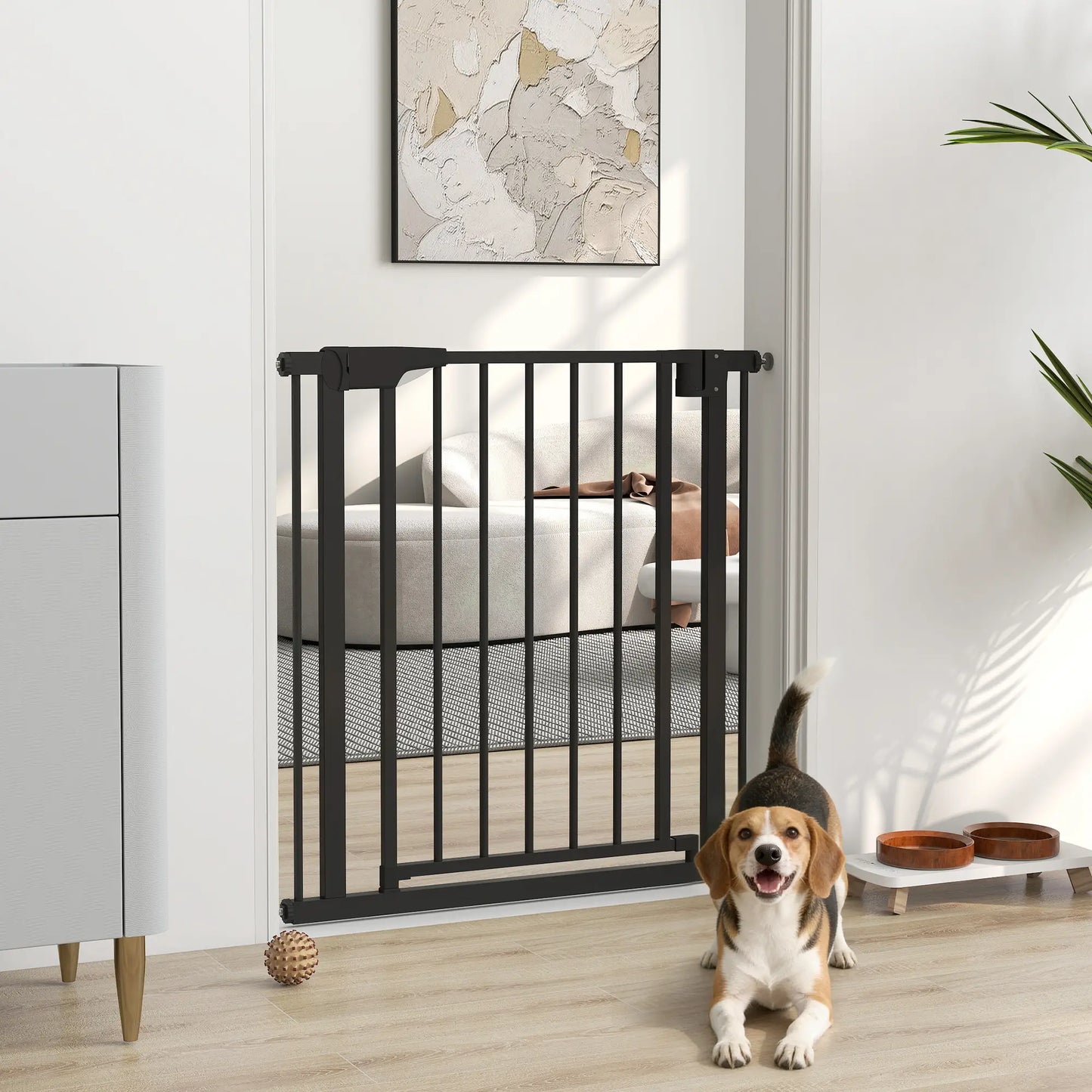 Baby Gate, Pet Safety Gate, 30"-32" Wide, Auto-Close, Black Pet Gates at Gallery Canada