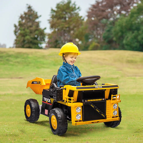 12V Kids Ride On Dump Truck, Construction Vehicle, Electric Dump Bed
