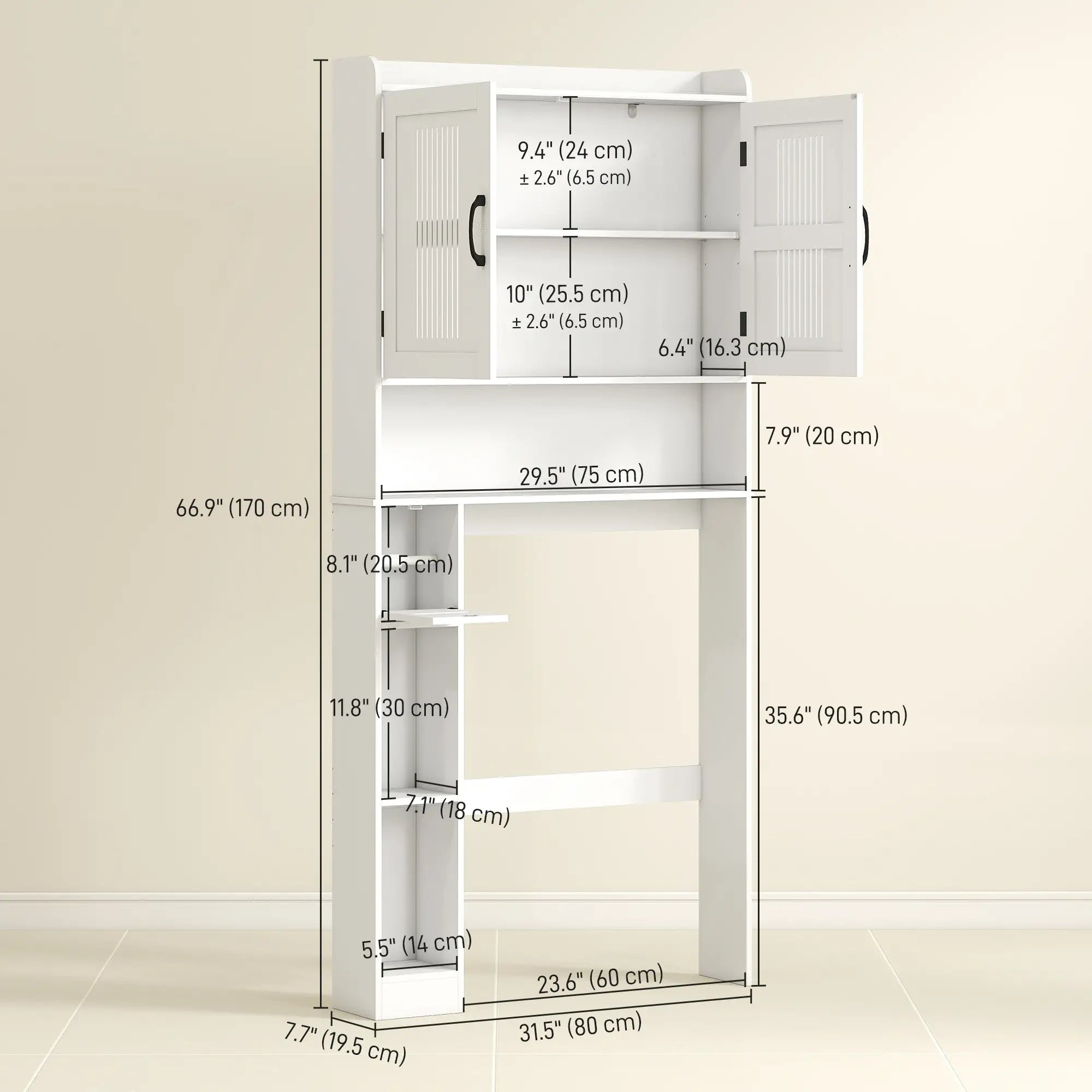 Over Toilet Storage Cabinet, Adjustable Shelf, Toilet Paper Holder Bathroom Cabinets at Gallery Canada
