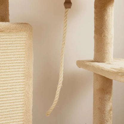 52 Inch Cat Tree with Scratching Posts, Bed, Condo, Grooming Brush Cat Towers at Gallery Canada