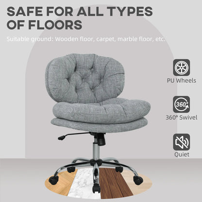 Armless Office Chair, Wide Padded Seat, Adjustable Height, Tilt Function, Grey Task Chairs at Gallery Canada