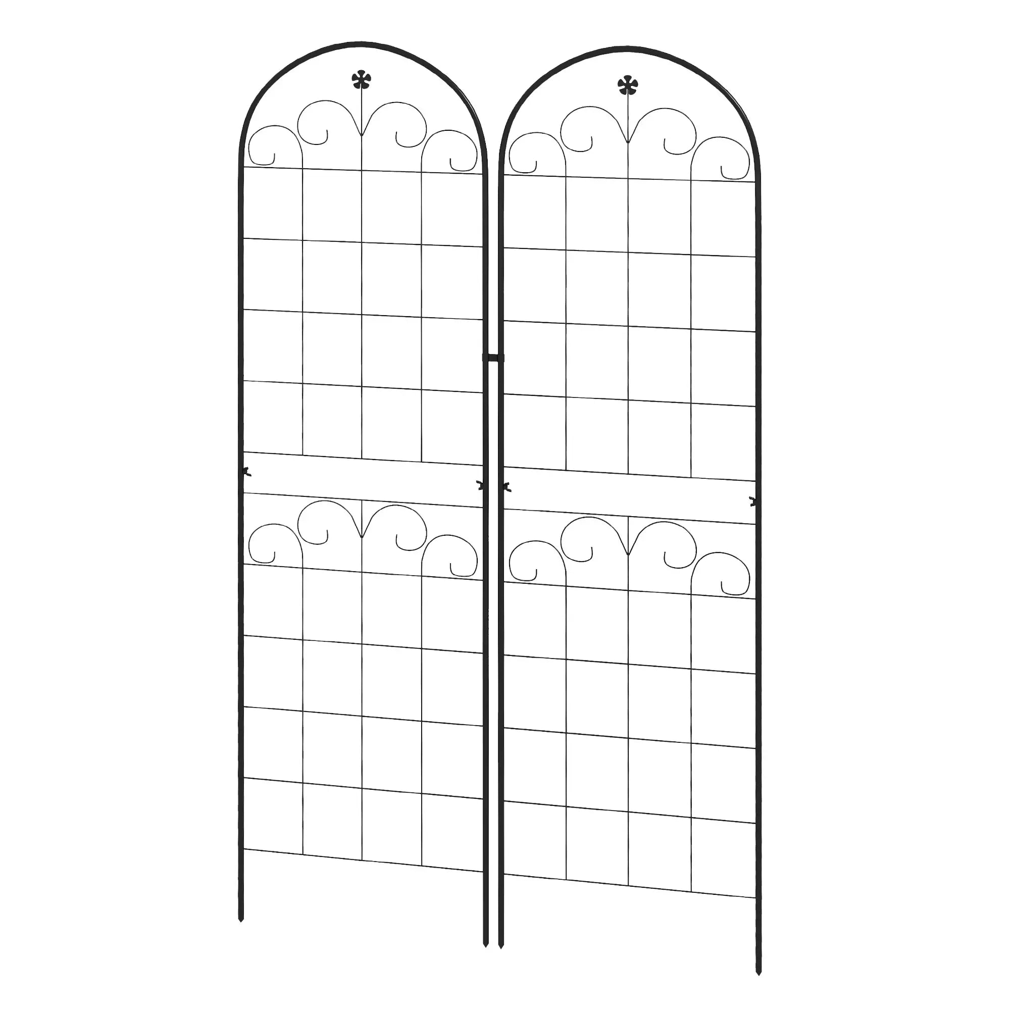2 Pcs Metal Garden Trellis, Outdoor Plant Support, Patio Lawn Backyard Plant Stands at Gallery Canada
