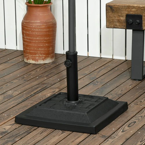26 lb Heavy Duty Patio Umbrella Base, Square Resin Stand, Outdoor, Black