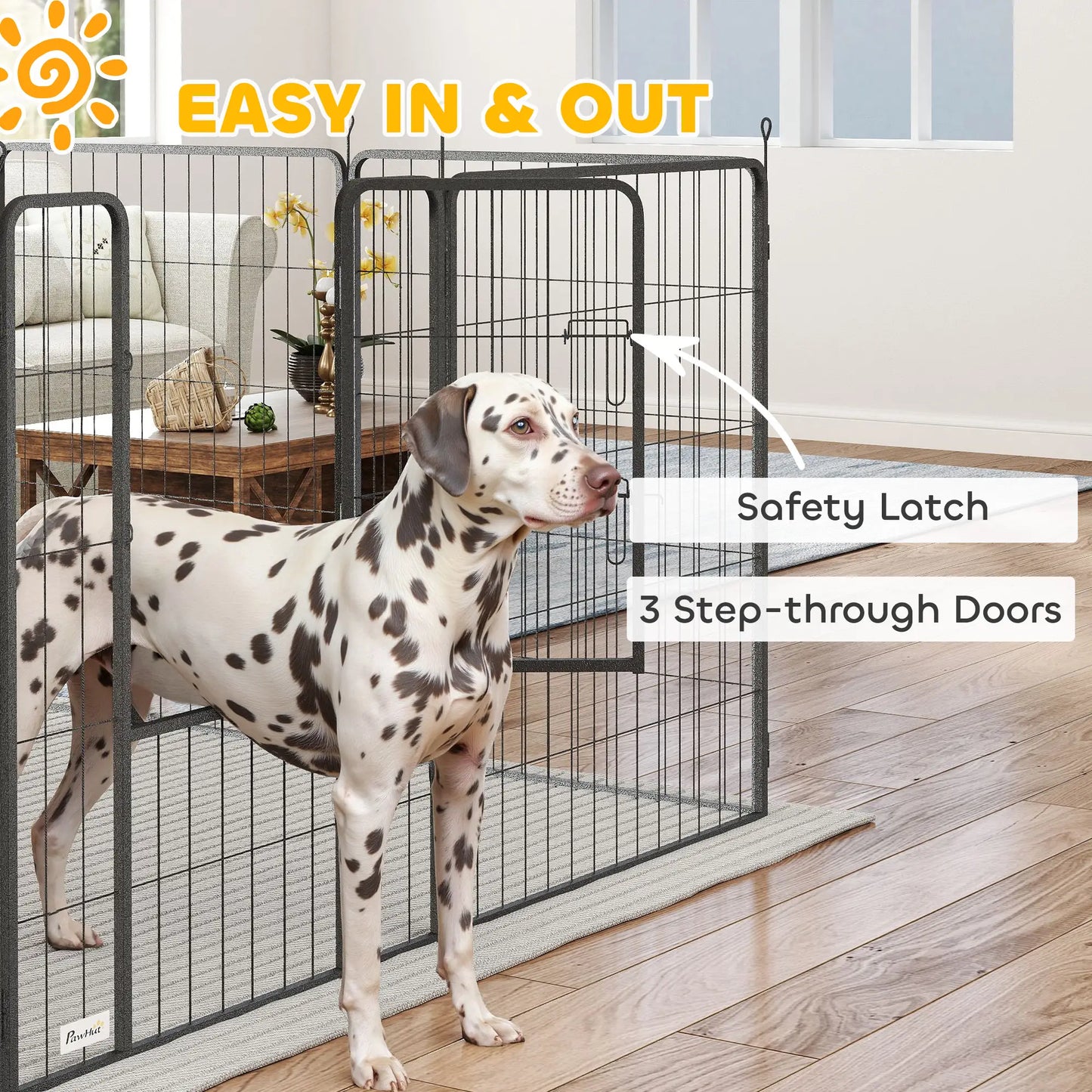 24 Panels 39" Height Heavy Duty Dog Playpen for Small Medium Large Dogs, Black Houses, Kennels & Pens at Gallery Canada