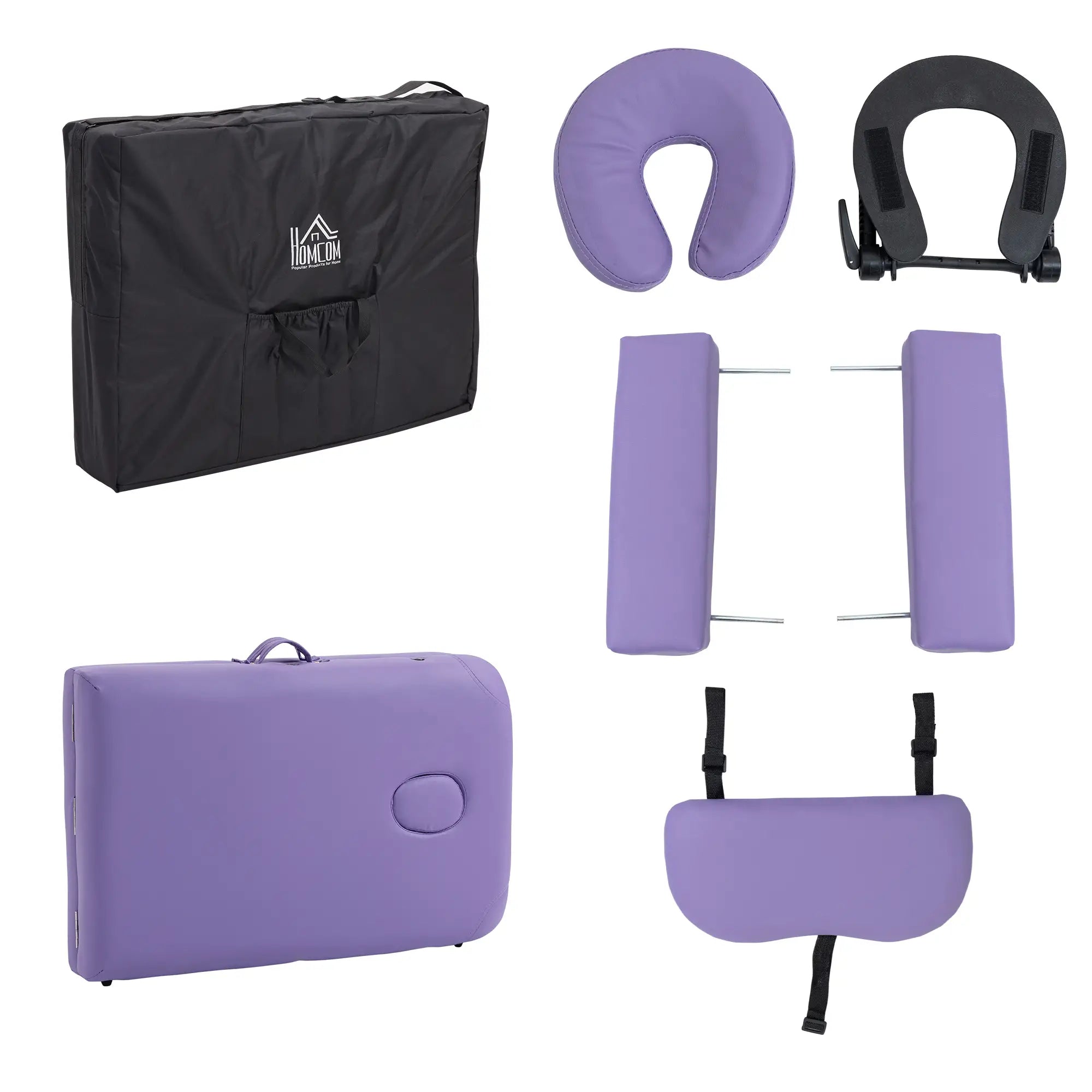 83 Inch Portable Folding Massage Table, Adjustable Salon Spa Bed, Purple Portable Massage Tables at Gallery Canada